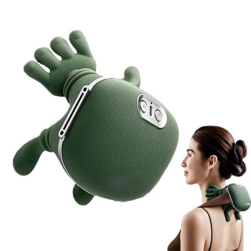 Master Hand N7-Green Cervical Spine Massager with Advanced Kneading Technology for Deep Muscle Relaxation & Hot Compress Function for Neck & Shoulder Tension Relief - Daily